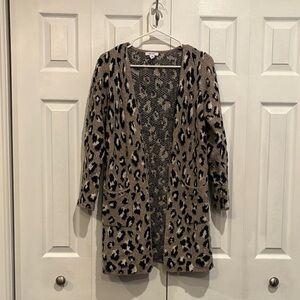 Nine West Animal Print Cardigan Sweater